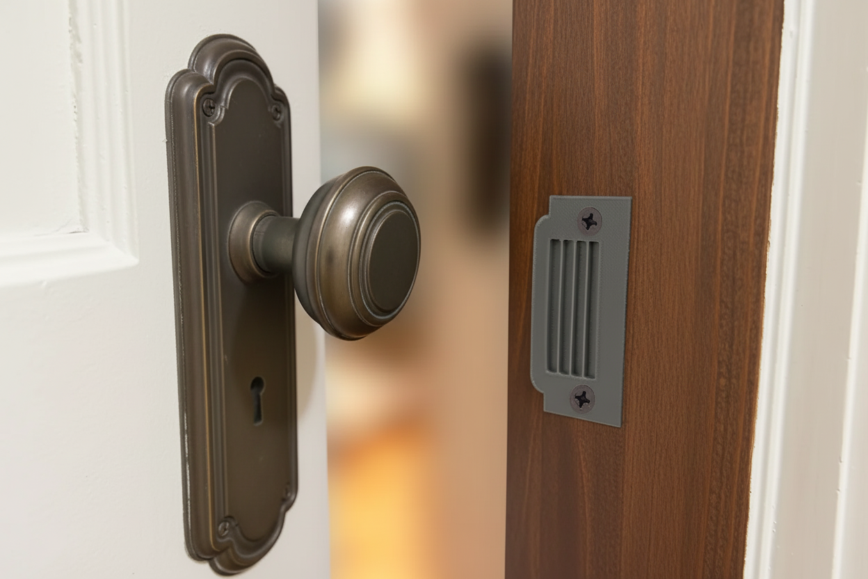 Serra-Catch™ new wood finish - clean door knob